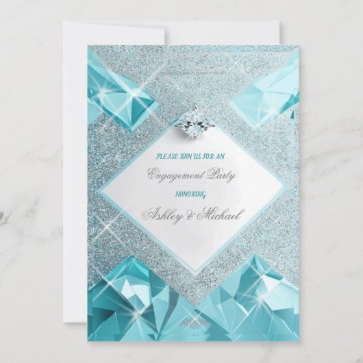 Invitation Bijoux tendance turquoise scintillent de sophistic (Devant)