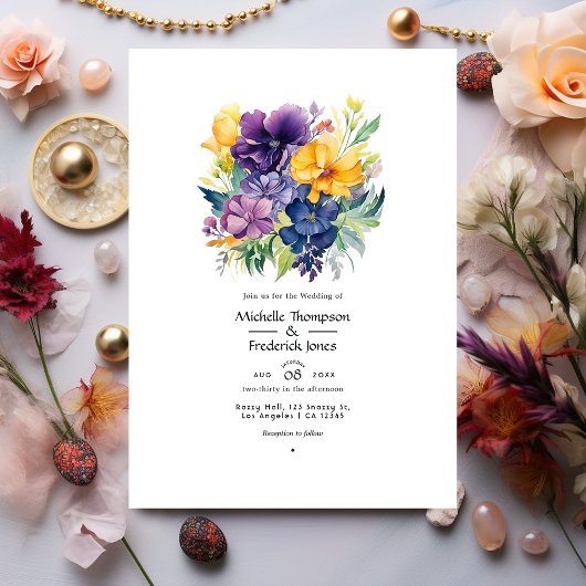 Invitation Bijoux tonique Mariage floral