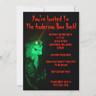 Invitation Biker Billy Black et Red Halloween Party