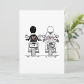 Invitation Biker Motorcycle Wedding Evening Reception (Debout devant)