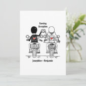 Invitation Biker Motorcycle Wedding Evening Reception (Debout devant)