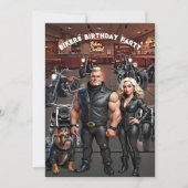 Invitation Bikers Bar Birthday Party Couple Bulldog Bikes (Devant)