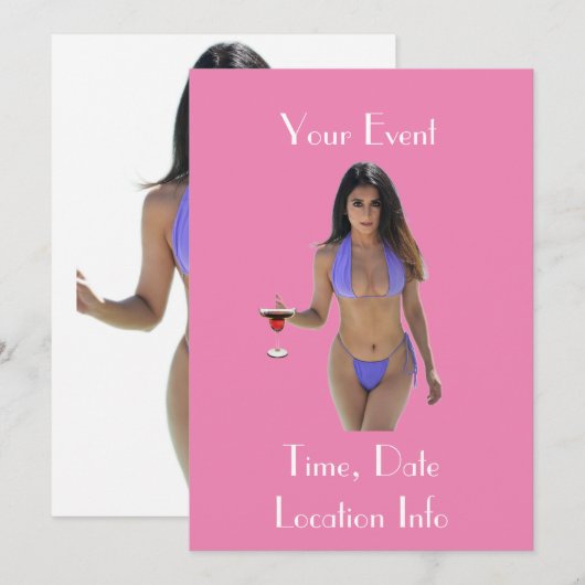 Invitation Bikini brun beauté Thunder_Cove (Devant / Derrière)