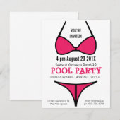 Invitation Bikini Girl Sweet 16 Pool Party (Devant / Derrière)