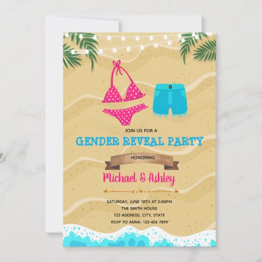 Invitation Bikini ou shorts d'un conseil d'administration inv (Devant)
