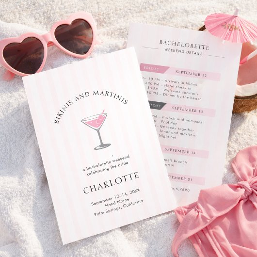 Invitation Bikinis and Martinis Bachelorette Weekend