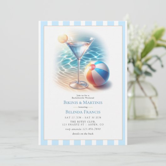 Invitation Bikinis and Martinis Bachelorette Weekend (Debout devant)