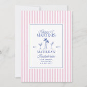 Invitation Bikinis and martinis Elegant vintage bachelorette (Devant)