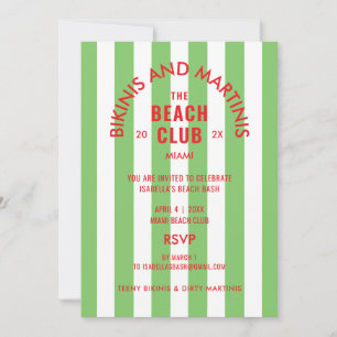 Invitation Bikinis Et Martinis Beach Club Cabana Party