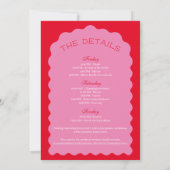 Invitation Bikinis Et Martinis Bold Rose & Rouge Bachelorette (Dos)