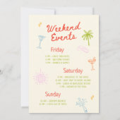 Invitation Bikinis & Martinis Bachelorette tirée à la main (Dos)