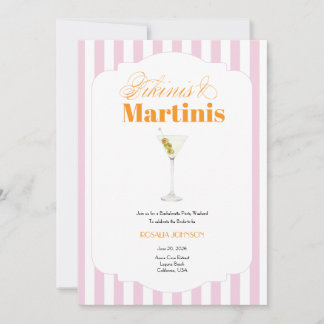 Invitation Bikinis & Martinis enterrement de vie de jeune fil