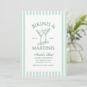 Invitation Bikinis & Martinis Green Bachelorette (Debout devant)