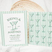 Invitation Bikinis & Martinis Green Bachelorette