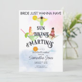 Invitation Bikinis & Martinis Tropical Beach Hen Bachelorette (Debout devant)