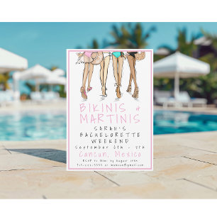 Invitation Bikinis & Martinis Week-end de fête pour l'enterre