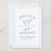 Invitation Bikinis & Martinis Week-end de Fiançailles Vert en (Devant)