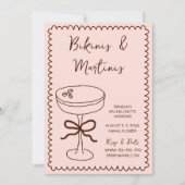 Invitation Bikinis tirés à la main & Martinis Bachelorette (Devant)