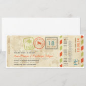 Invitation Bilhet d'Avião embarque convite de casamento (Devant / Derrière)