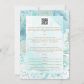 Invitation Bilingue BLANC OR TURQUOISE Mariage incl. Détails (Dos)