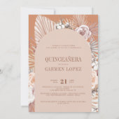 Invitation Bilingue Boho Moderne Terracotta Quinceanera (Dos)