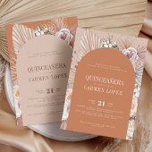 Invitation Bilingue Boho Moderne Terracotta Quinceanera
