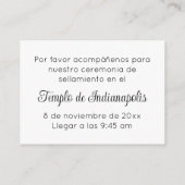 Invitation bilingue de scellement du temple en écr (Dos)