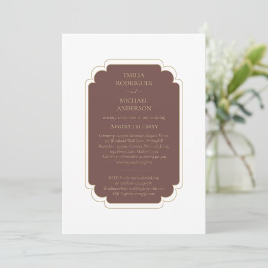 Invitation Bilingue Espagnol Boda Mariage Budget (Debout devant)