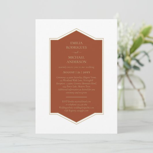 Invitation Bilingue Espagnol Boda Mariage Budget (Debout devant)