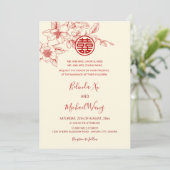 Invitation BILINGUE | Magnolia Crème Mariage Chinois (Debout devant)