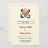 Invitation BILINGUE Type De Bonheur | Mariage tibétain (Devant / Derrière)