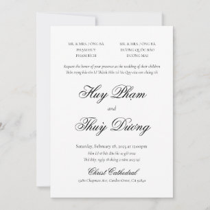 Invitation bilingue vietnamienne en script classiq