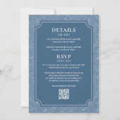 Invitation Bilingue vietnamienne gris bleu Chant Mariage (Dos)