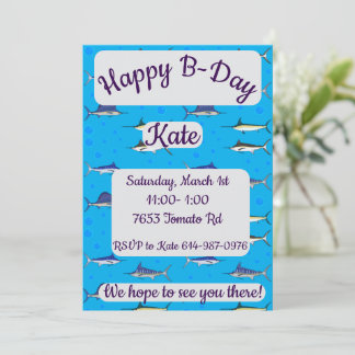 Invitation Bill Fish Joyeux anniversaire