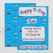 Invitation Bill Fish Joyeux anniversaire (Devant / Derrière)