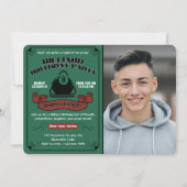 Invitation Billard Anniversaire Thème de la fête Photo person (Devant)