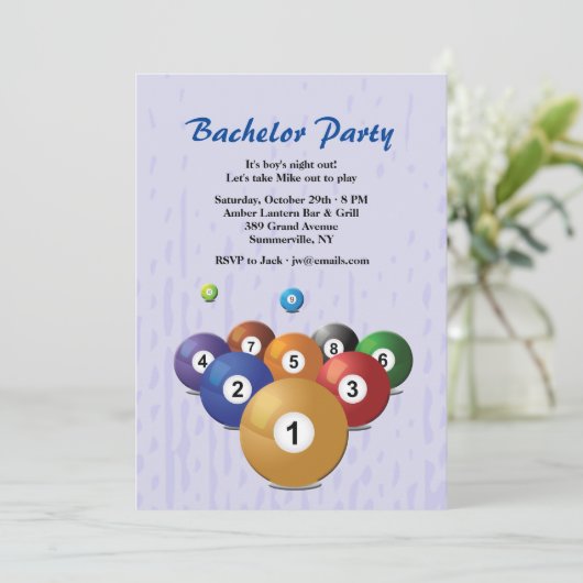 Invitation Billard Balls (Debout devant)