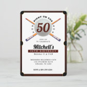 Invitation Billard de la piscine 50e fête d'anniversaire Blan (Debout devant)