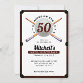 Invitation Billard de la piscine 50e fête d'anniversaire Blan (Devant)