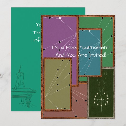 Invitation Billard de tournoi de billard de compétition Table (Devant / Derrière)