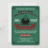Invitation Billard vintage Anniversaire Piscine de fête Thème (Devant)