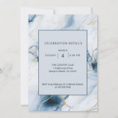 Invitation Bille de marbre bleu clair 100e anniversaire (Dos)