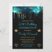 Bille Galaxie Verte et Or 21e Anniversaire