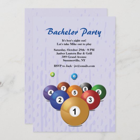 Invitation Billes de Billard (Devant / Derrière)