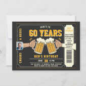 Invitation Billet à thème de la bière noir Hommes Adulte Anni (Devant)