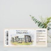 Invitation Billet Angleterre Avion modifiable, Angleterre Voy (Debout devant)