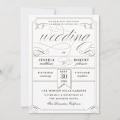 Invitation Billet Antique Mariage Vintage (Devant)
