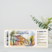 Invitation Billet Argentine Avion modifiable, Voyage Argentin (Debout devant)