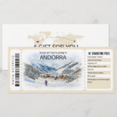 Invitation Billet avion Andorre modifiable, voyage Andorre (Devant / Derrière)