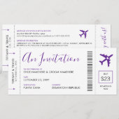 Invitation Billet Avion de Passe d'embarquement Mariage de vo (Devant / Derrière)